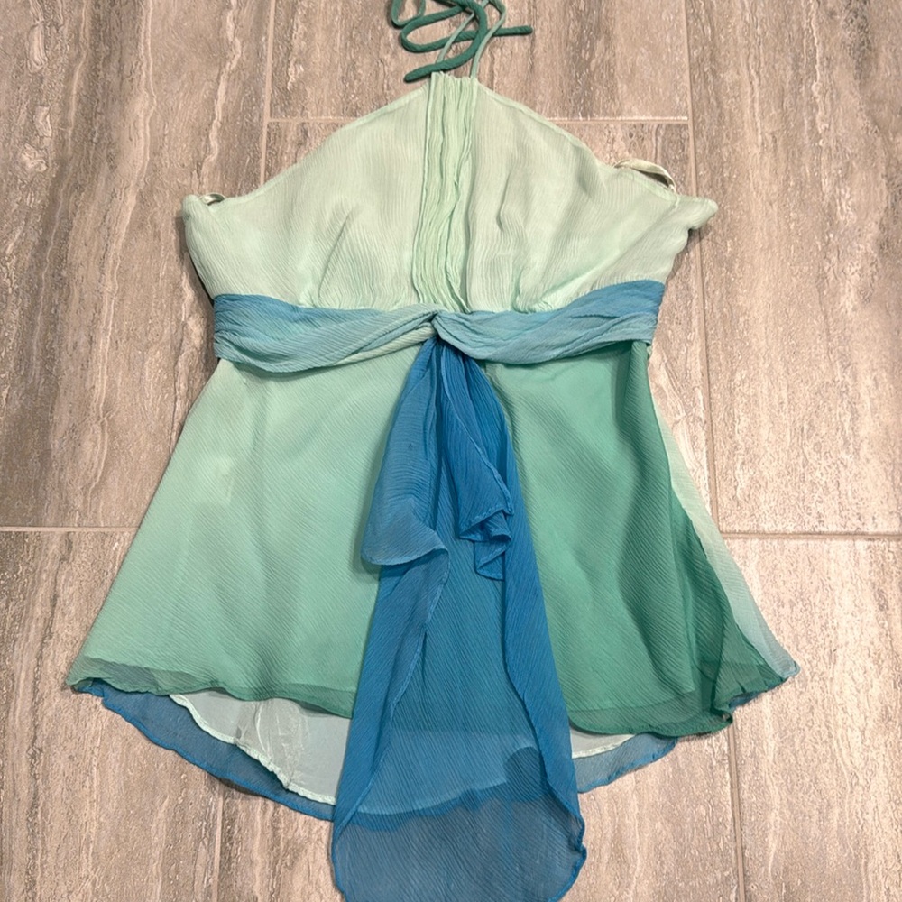 BCBG Maxazaria 100% Silk Halter Blouse XS